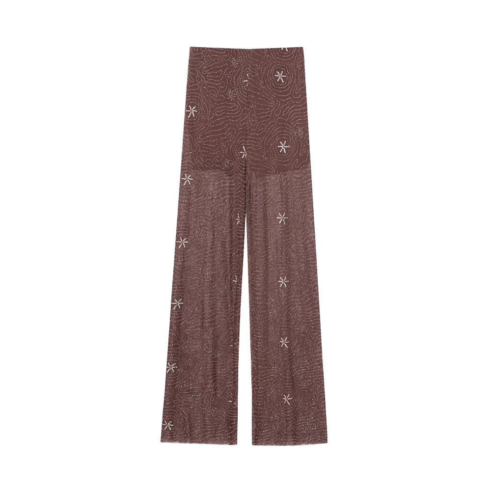 Loose pants for women with elegant embroidery Lune London