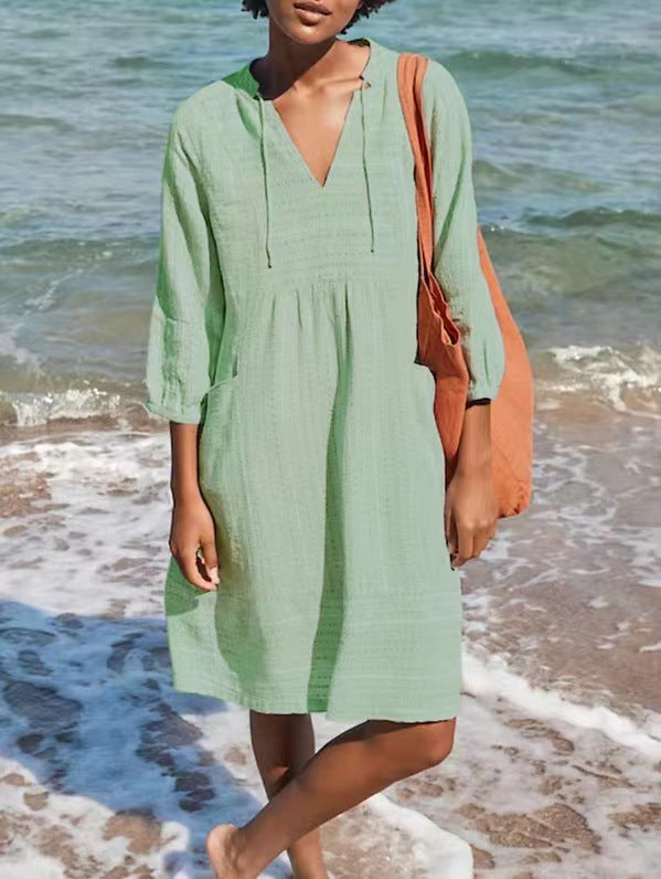 Casual summer dress for women with hood and pockets Lune London