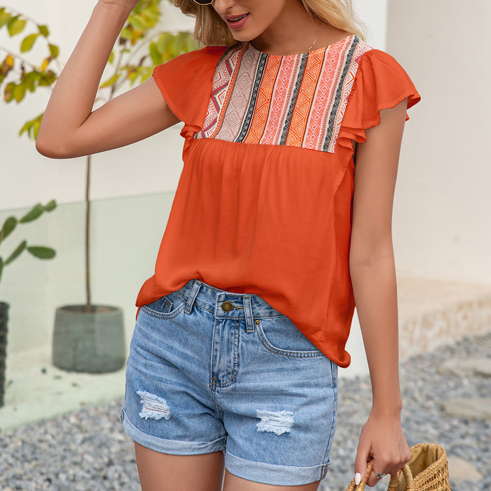 Women's blouse with embellished ruffle details Lune London
