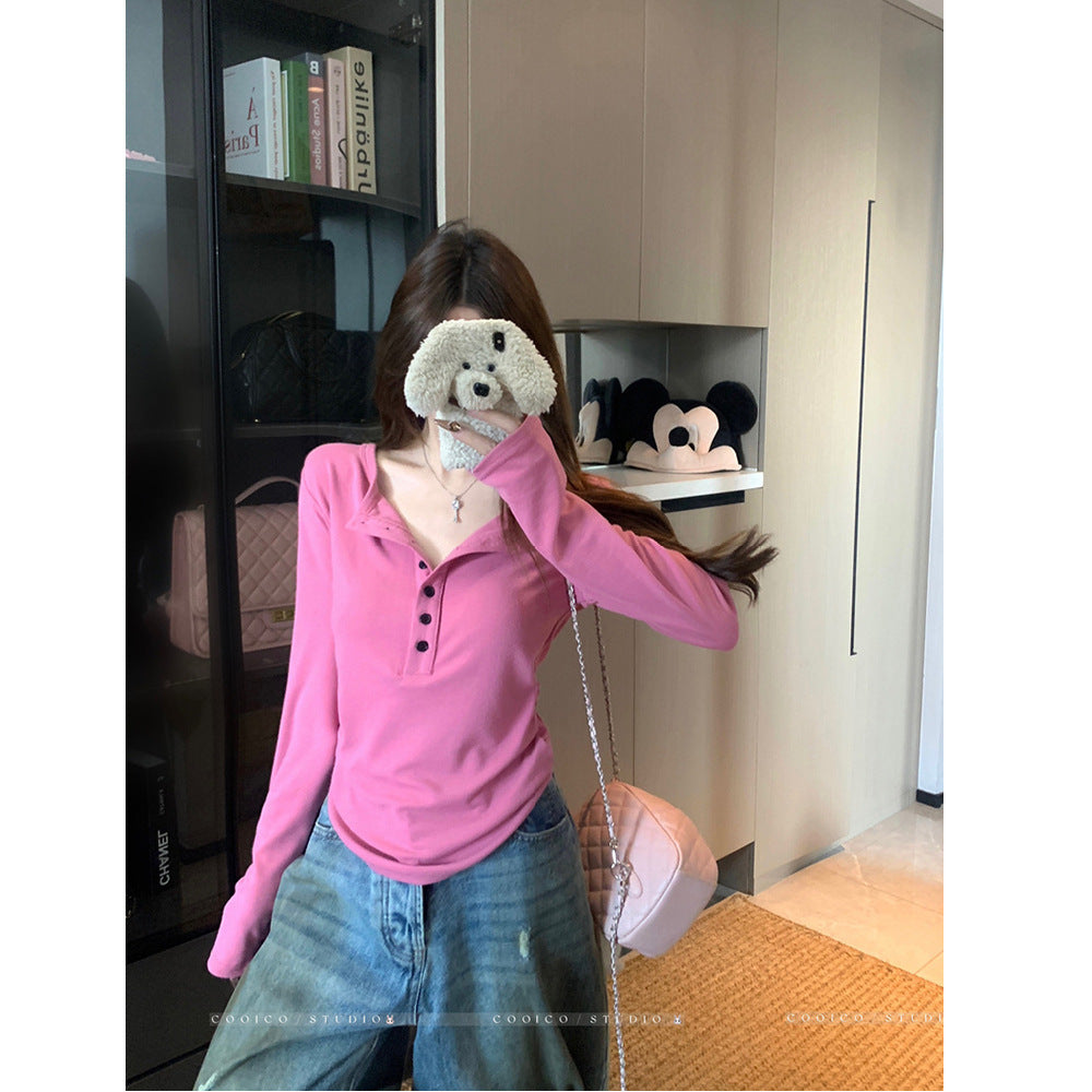 Women's elegant long-sleeve shirt with button placket Chic & Stil