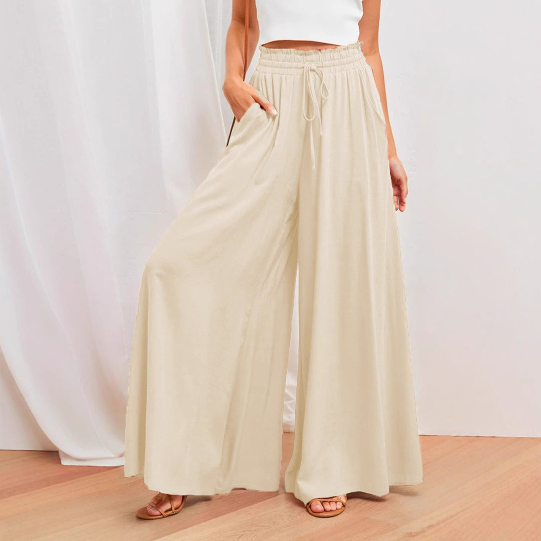 Loose summer pants for women with elastic waistband and pockets Lune London
