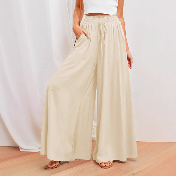 Loose summer pants for women with elastic waistband and pockets Lune London