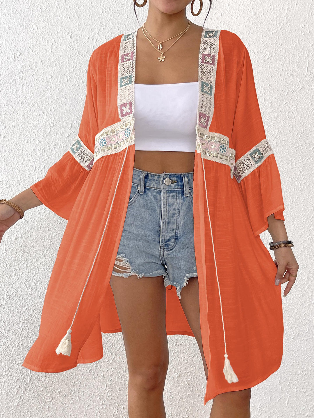 Women Bohemian decorative beach cover-up Lune London