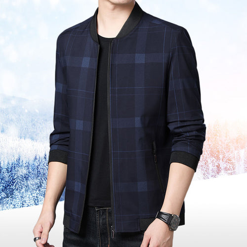 Trendy plaid jacket for men with a casual fit and practical zippered pockets Lune London