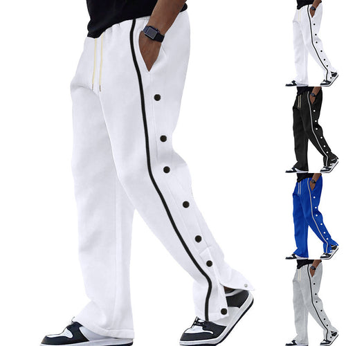 Lune London men's sporty jogger pants with snap button detail