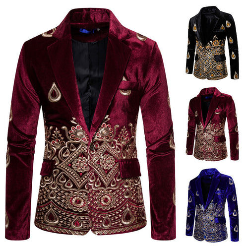 Elegant velvet jacket for men with elaborate decorations Lune London