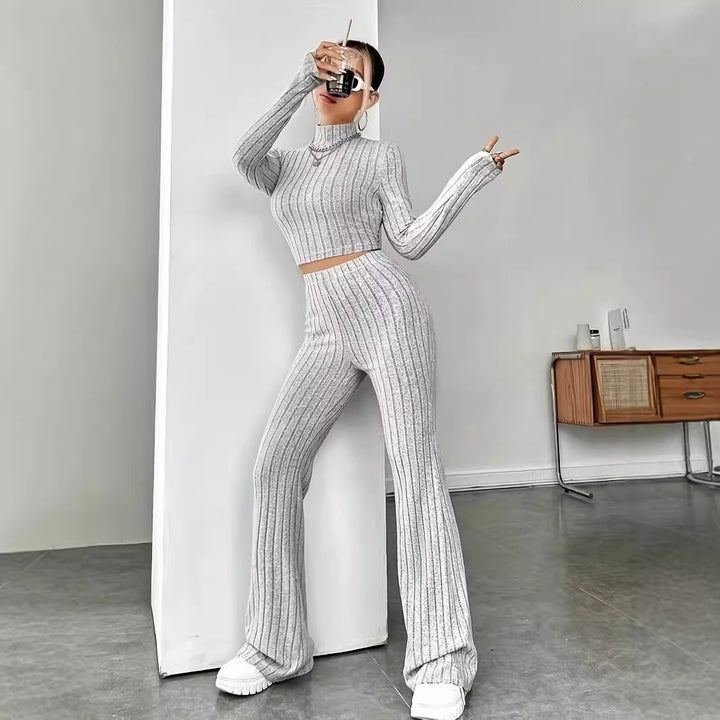 Lune London women's knit lounge set in soft material with an elegant turtleneck