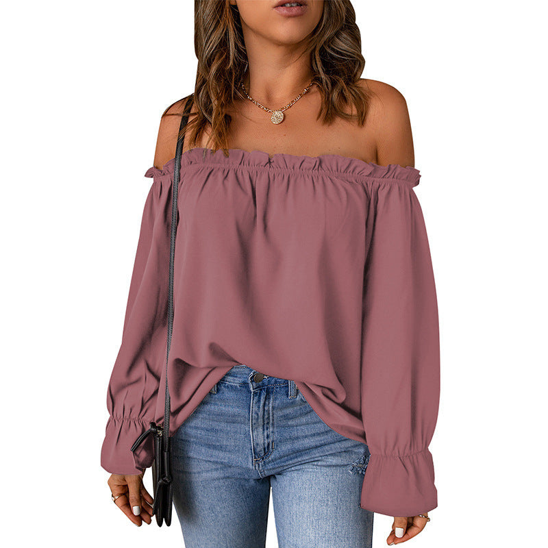 Blouse Femme Bardot avec Manches à Volants et Ourlet Décoratif Chic & Stil