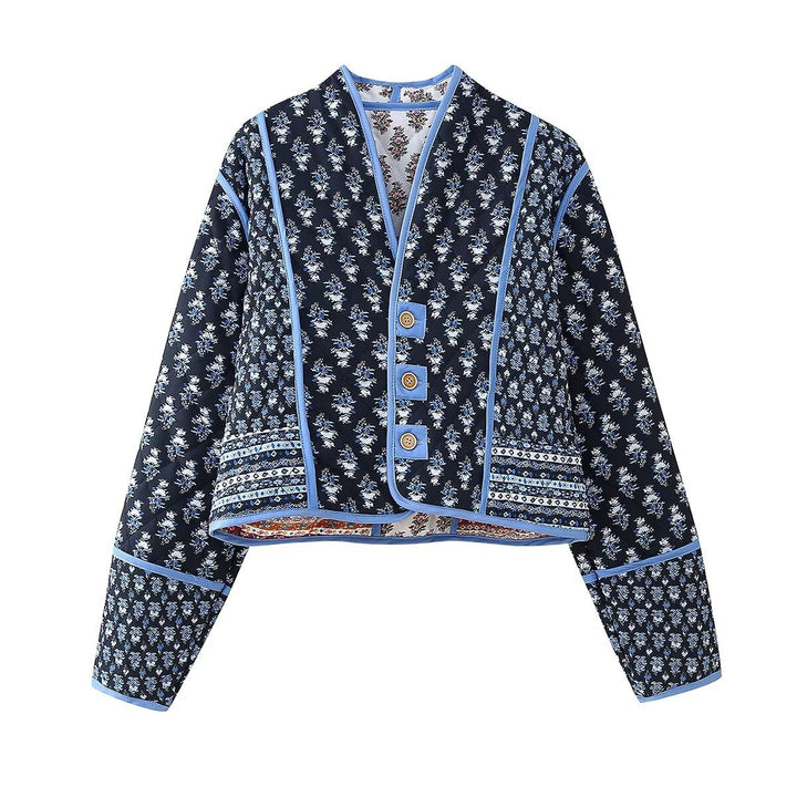 Ladies fashion jacket rich in details with floral design Lune London