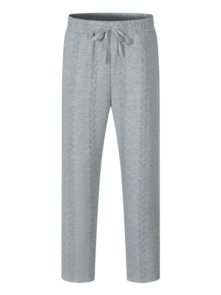 Men's stretch leisure pants with drawstring and textured design Lune London