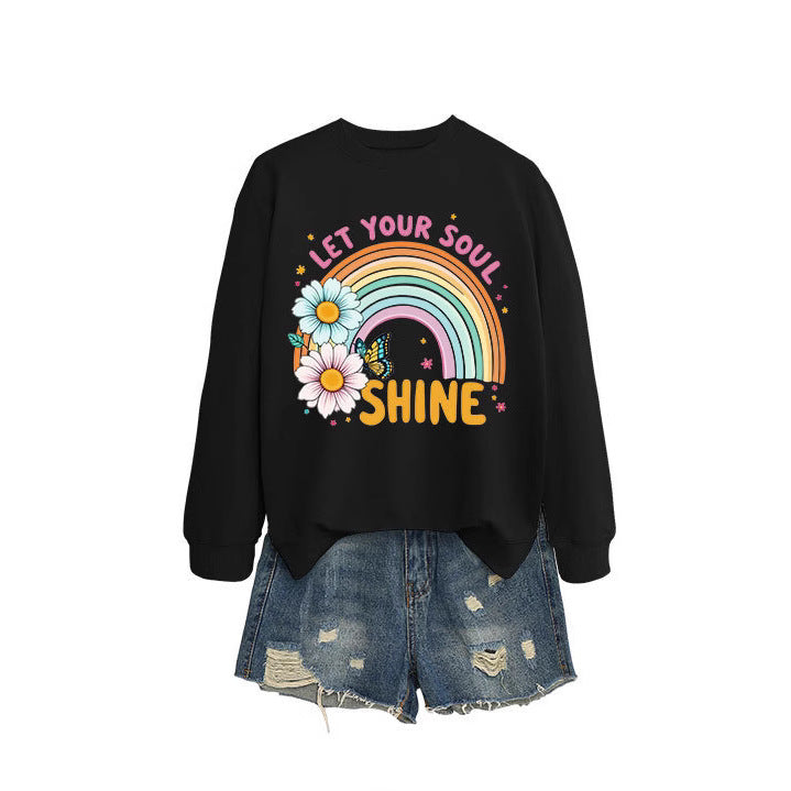 Sweatshirt pour femmes avec dégradé coloré et design graphique floral Chic & Stil