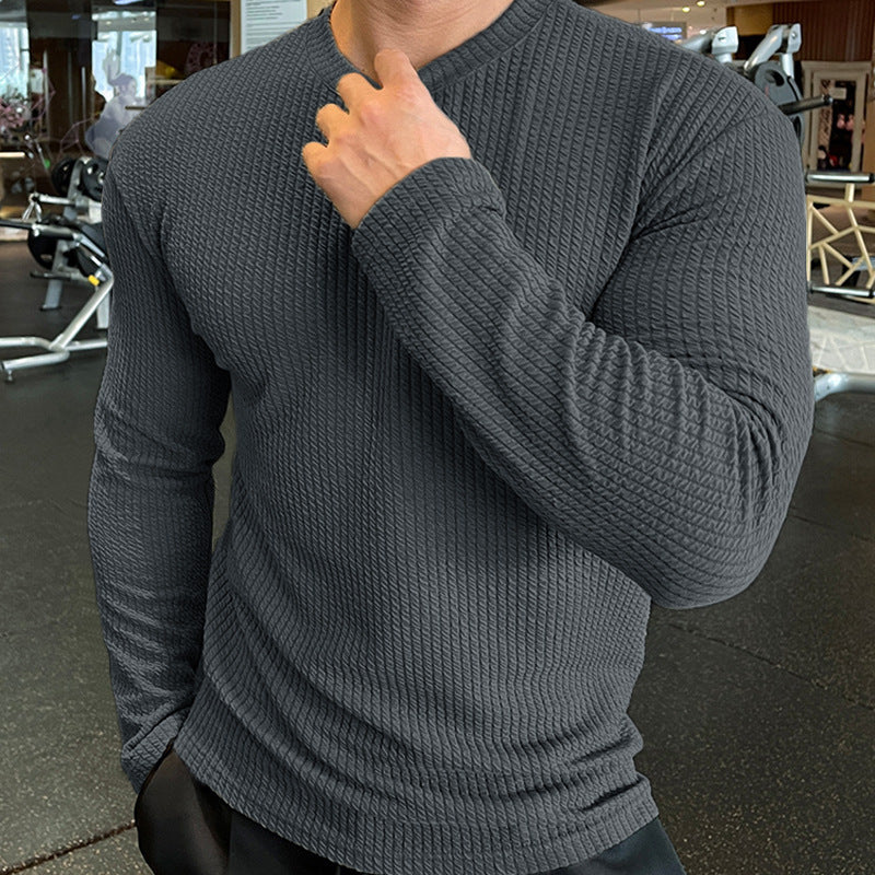 Men's long sleeve T-shirt in structured fabric Lune London