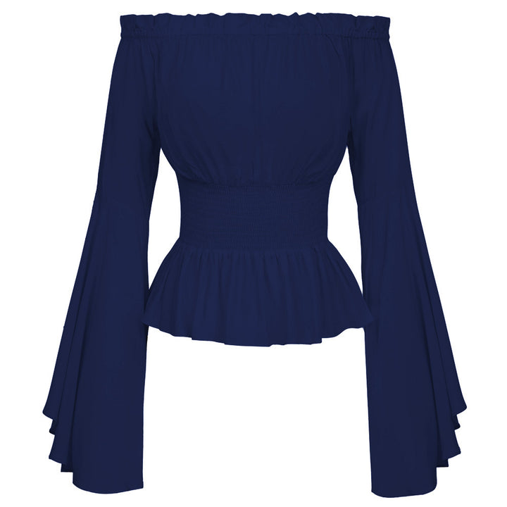 Off-the-shoulder top for women with elegant bell sleeves and an elastic waist Lune London