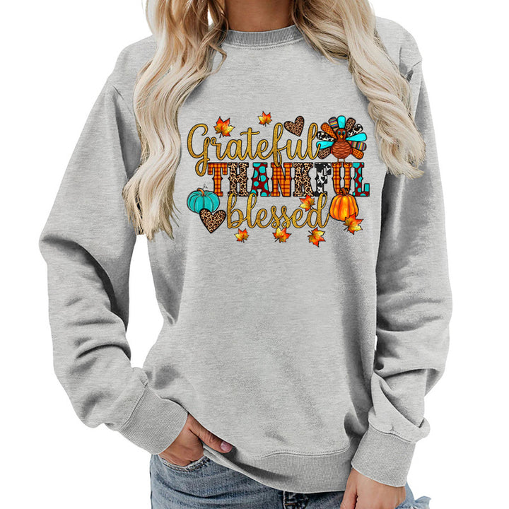 Sweatshirt pour femme avec motif de remerciement d'automne Chic & Stil