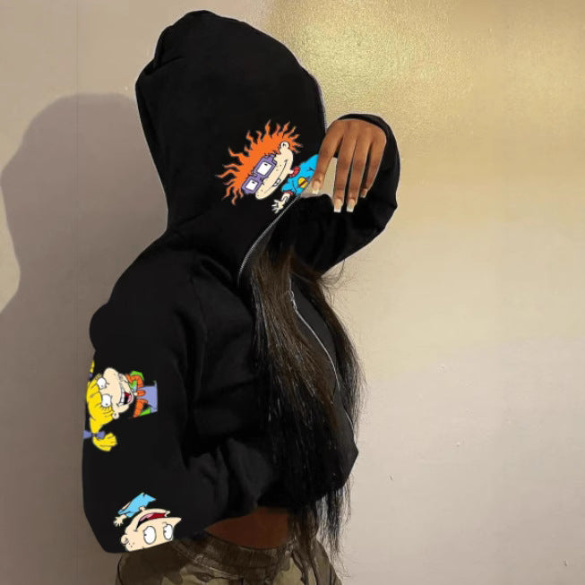 Hooded sweatshirt for women with a creative cartoon design Lune London