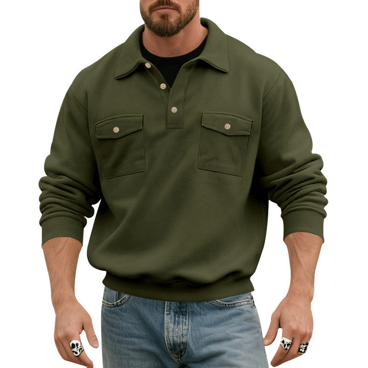 Comfortable men's sweater with practical chest pockets Lune London