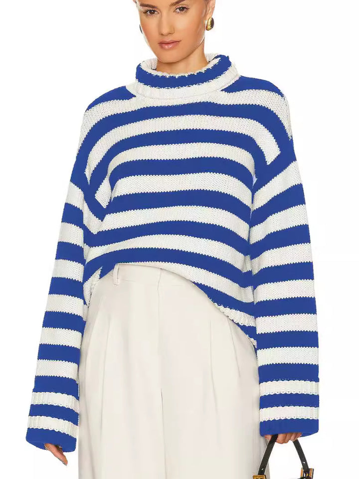 Pullover court pour femmes avec larges rayures Lune London