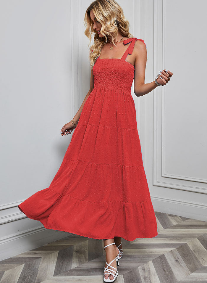 Maxi Dress for Women with Ruffled Straps and Flared Hem Chic & Stil
