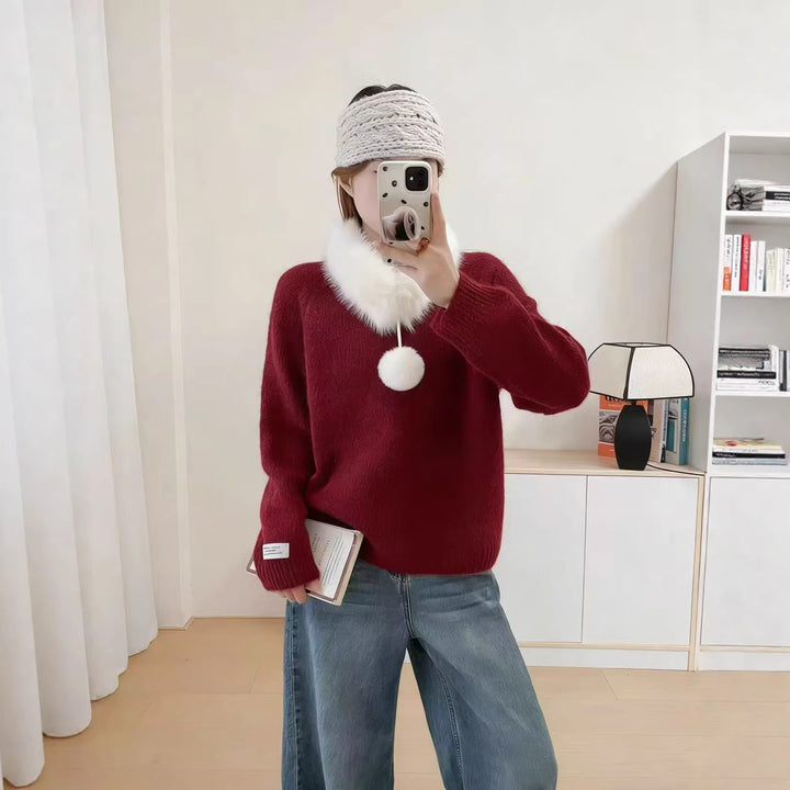 Pull en tricot confortable pour femme avec col amovible Chic & Stil
