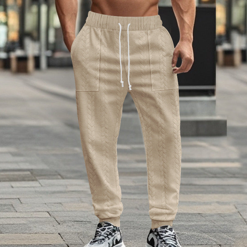 Trendy leisure pants for men with innovative texture and elastic waistband Lune London