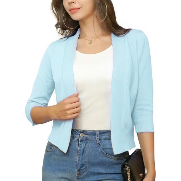 Ladies casual cardigan with open front and 3/4 sleeves Lune London