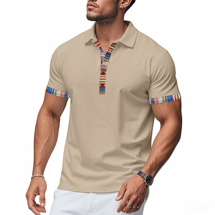 Men's short sleeve polo with modern contrast accents Lune London