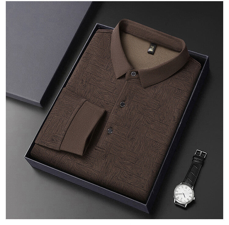 Elegant men's long sleeve shirt with textured design Lune London