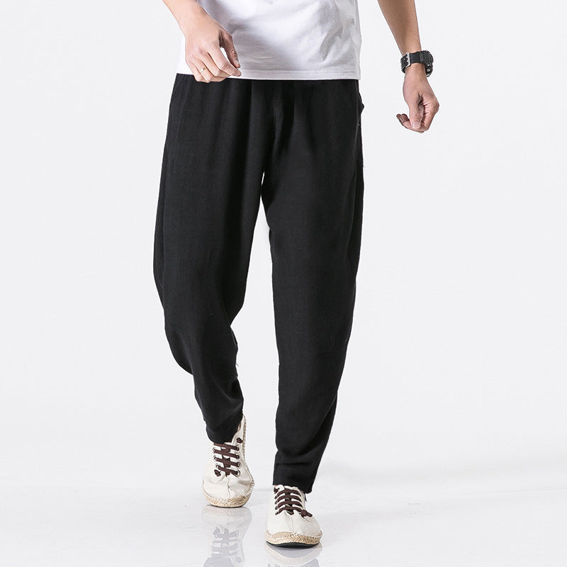 Casual harem pants for men in breathable linen material Lune London