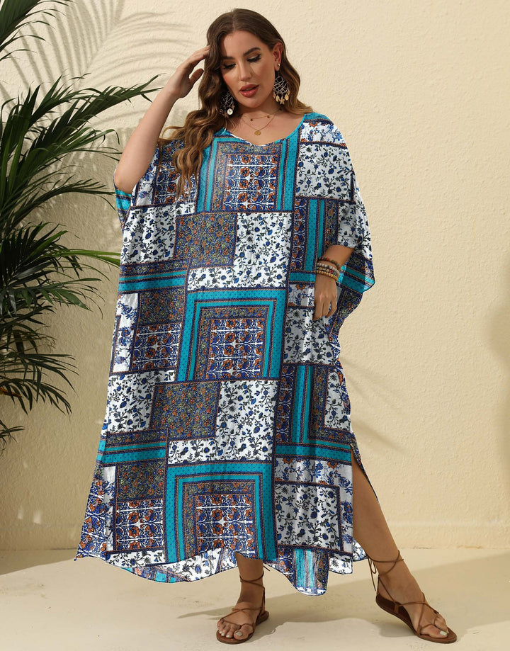 Women Bohemian Chic Printed Maxi Kaftan