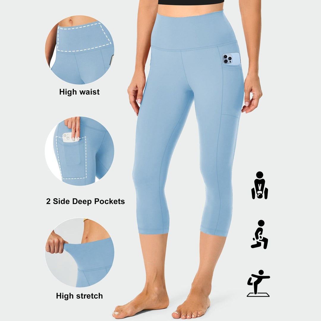 Women's Compression Leggings with Tummy Control and Side Pockets Lune London