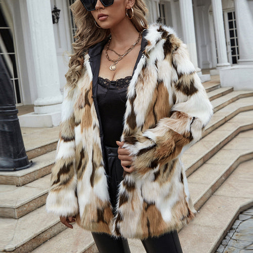Ladies Short Coat with Animal Print Lune London