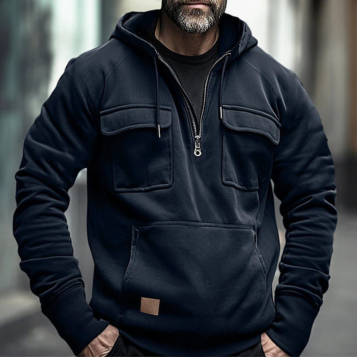 Modern hooded sweatshirts for men with practical chest pockets Lune London