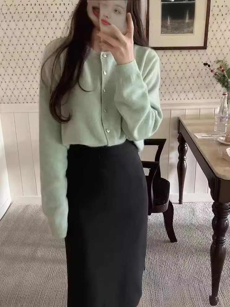 Femme Élégant Gilet avec Boutons en Cœur et Structure en Côtelé Fin Chic & Stil