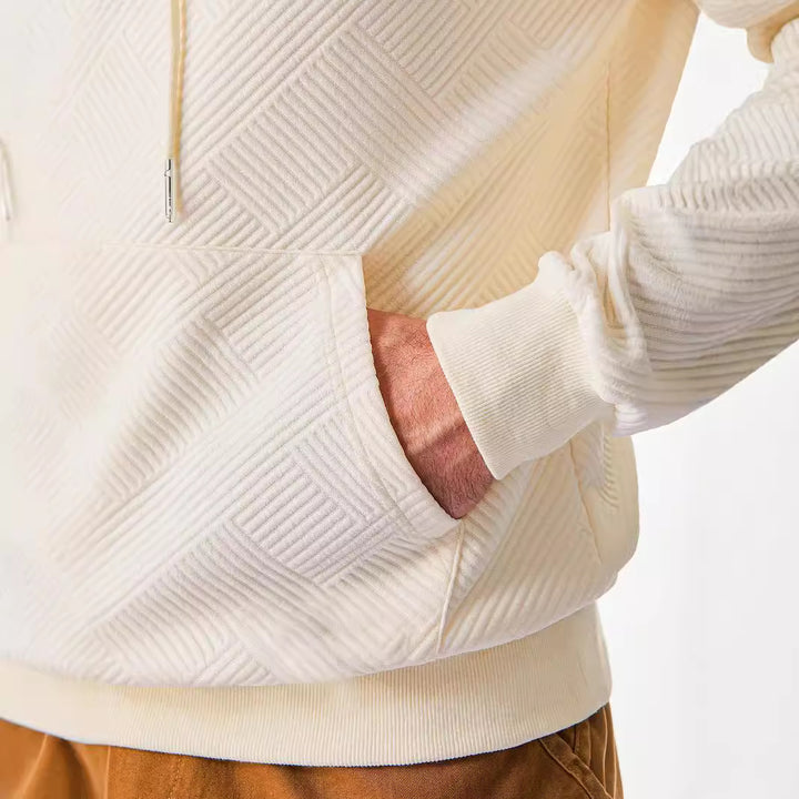 Men's hoodie with textured design and practical kangaroo pocket Lune London