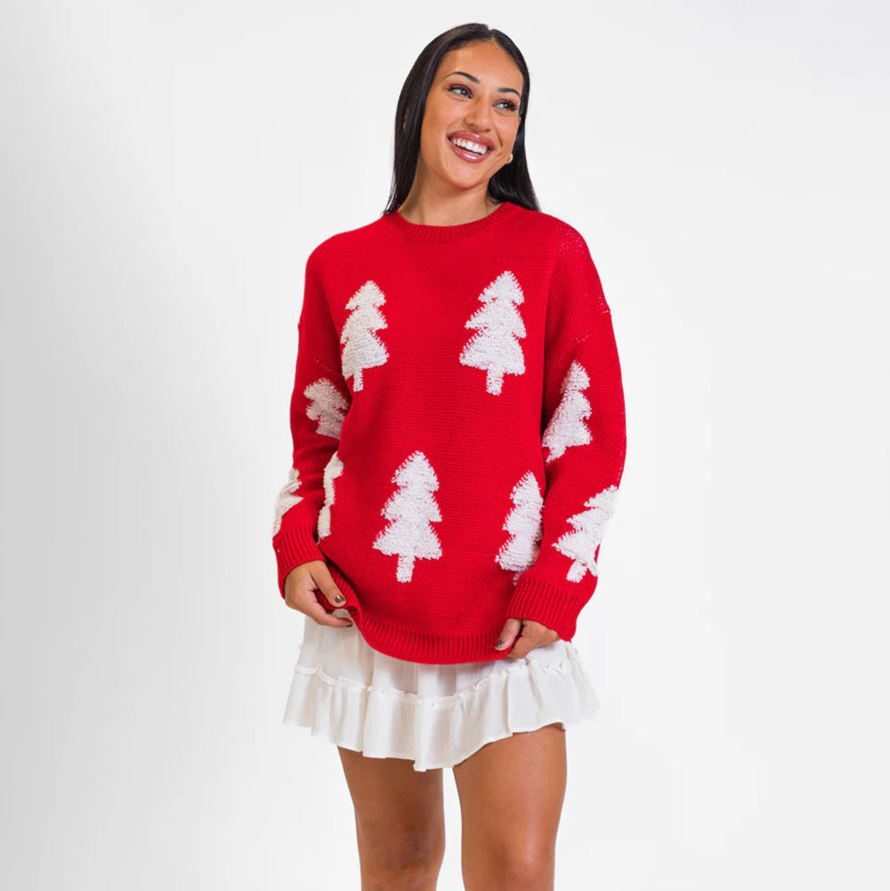 Knit sweater for women with an elaborate tree design Lune London