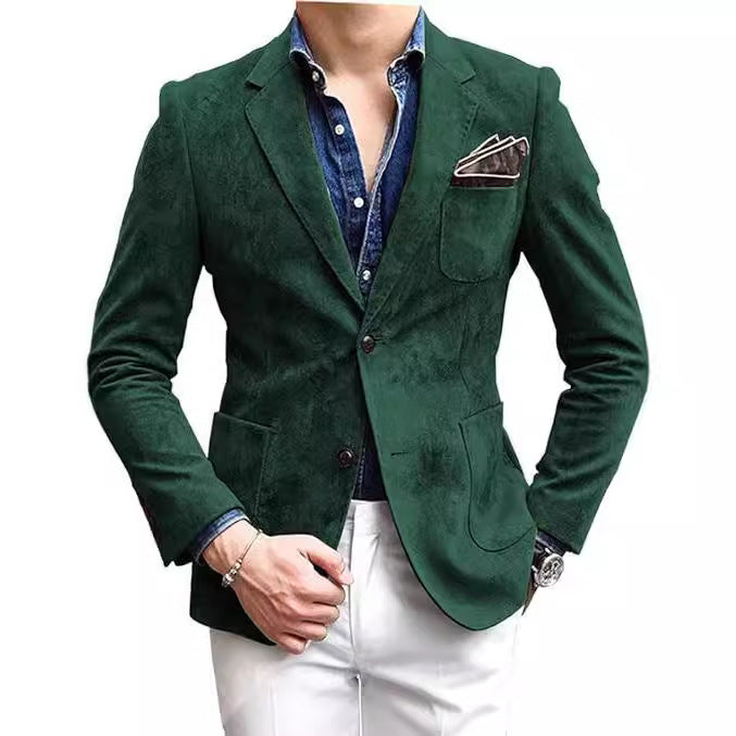 Men's Elegant Velvet Blazer with Modern Cut and Noble Details Lune London