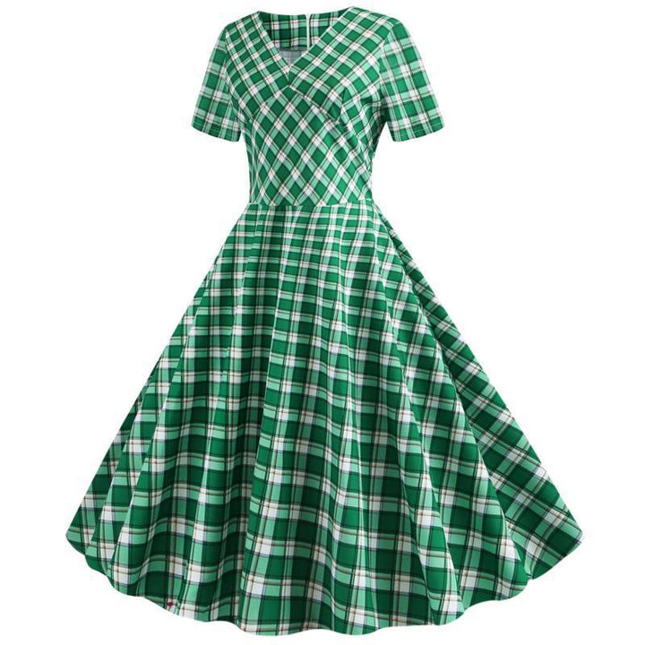 Robe trapèze pour femmes à motif à carreaux Chic & Stil