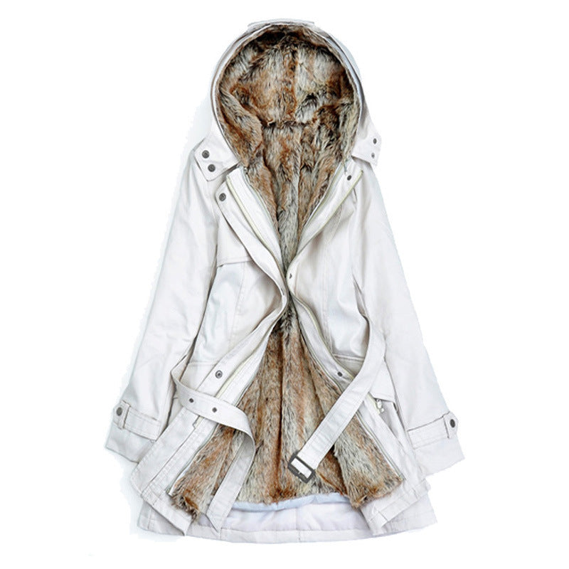 Ladies Outerwear Parka with adjustable drawstring and removable hood Lune London