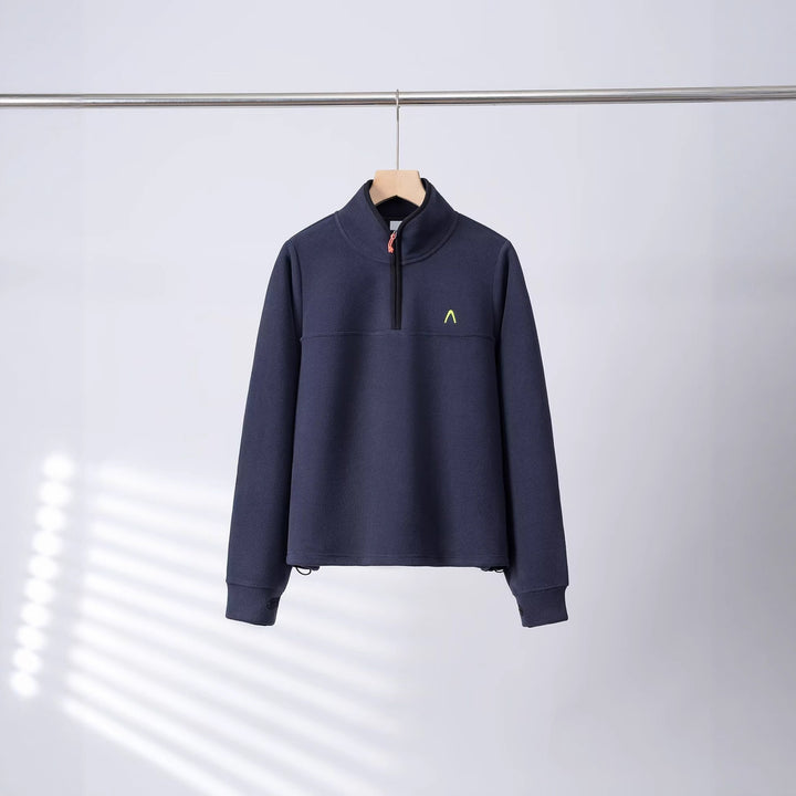 Pull en polaire pour femmes avec demi-fermeture éclair et poignets élastiques Chic & Stil