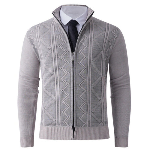 Men's knit jacket with modern zipper and elegant patterns Lune London