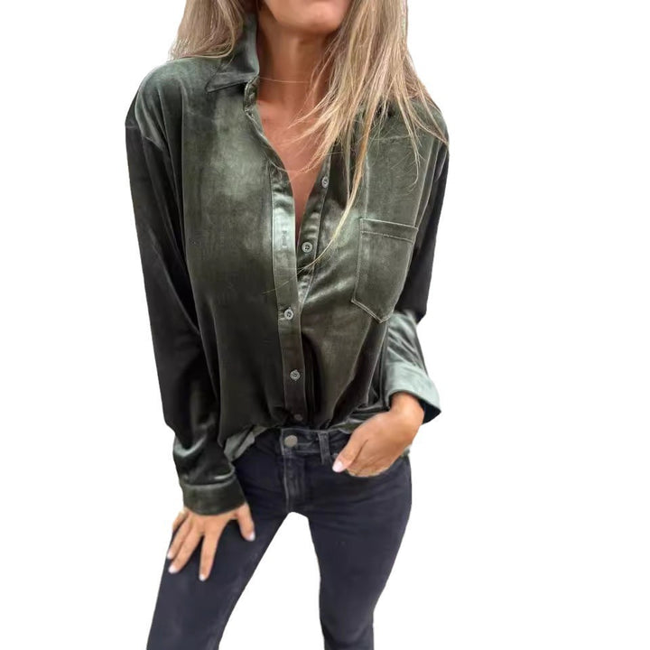 Elegant and comfortable velvet blouse for women Lune London