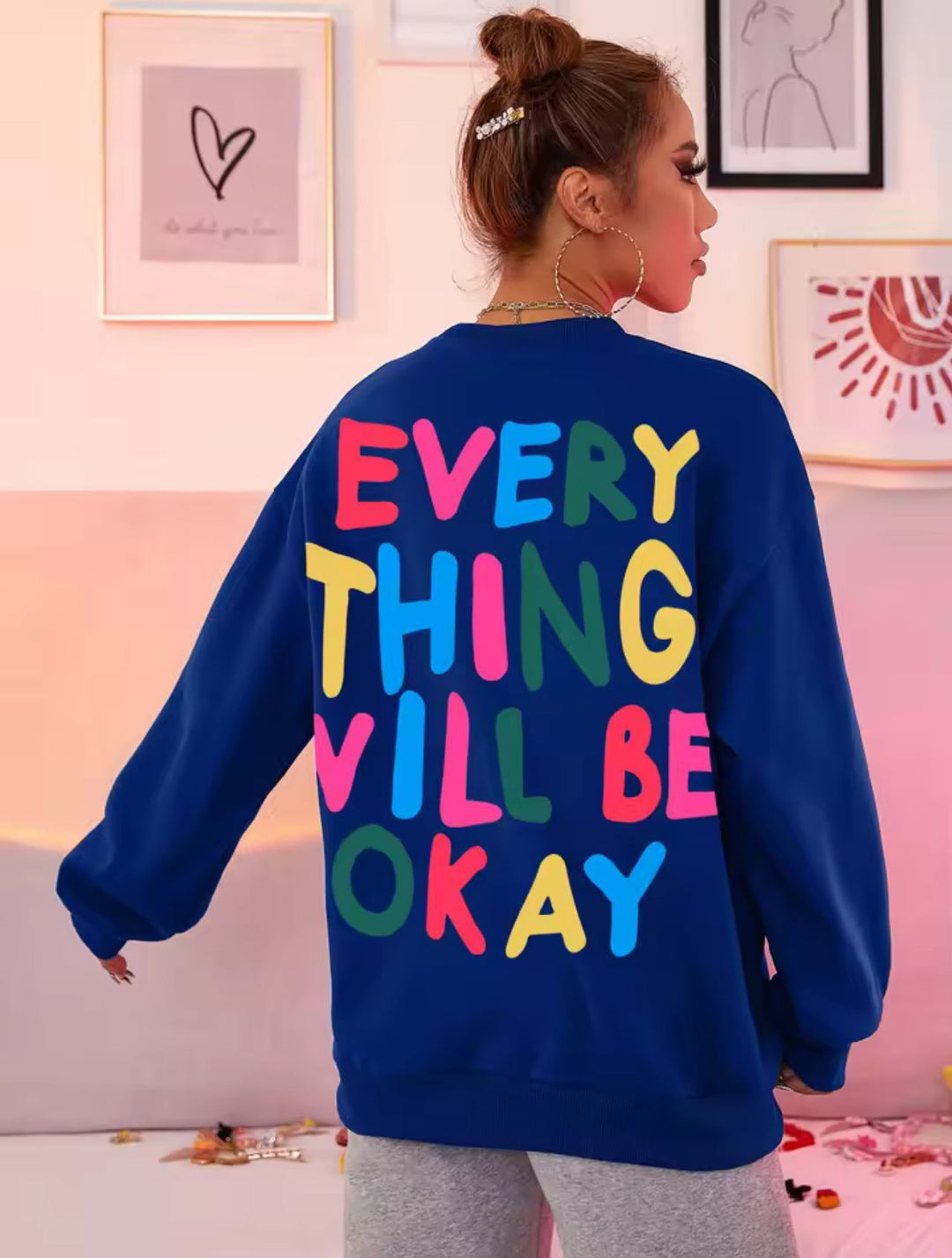 Sweat-shirt pour femmes avec lettrage coloré Chic & Stil