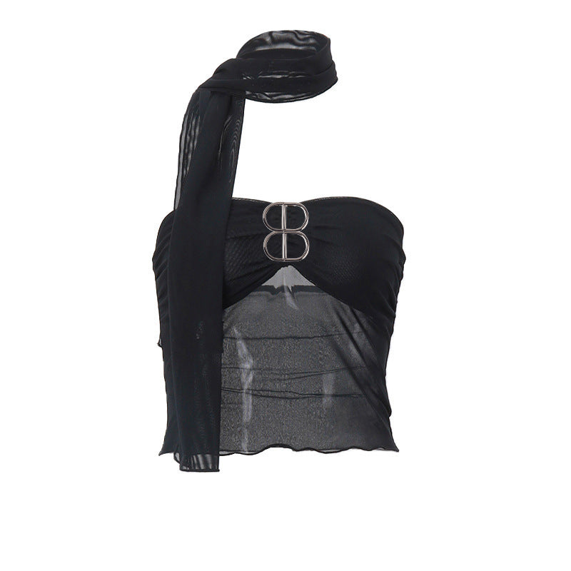 Women Elegant Strapless Cut-Out Chic Top