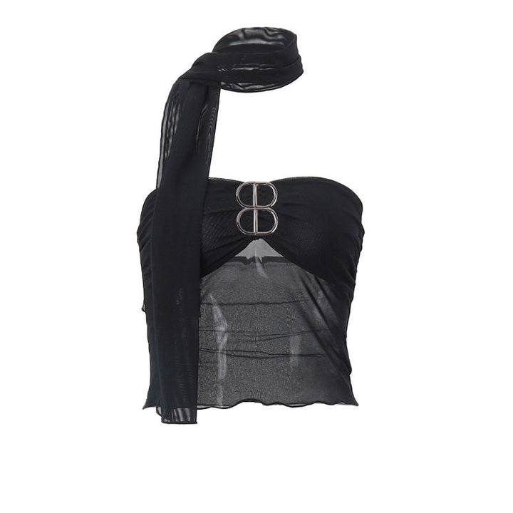 Women Elegant Strapless Cut-Out Chic Top