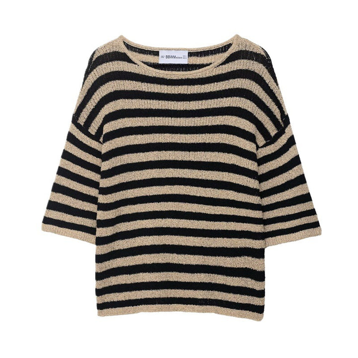 Casual knit sweater for women with wide stripes and a soft material Lune London