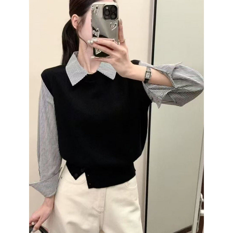 Pull décontracté pour femmes avec des manches de chemise élégantes et un look texturé Chic & Stil
