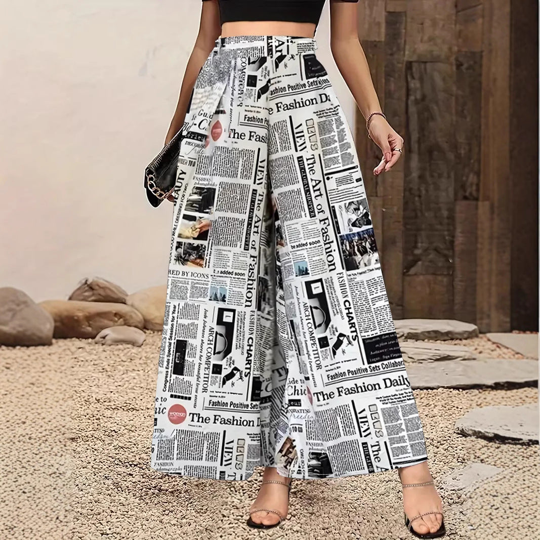 Ladies Long Pleated Skirt with Trendy Fashion Print from Lune London