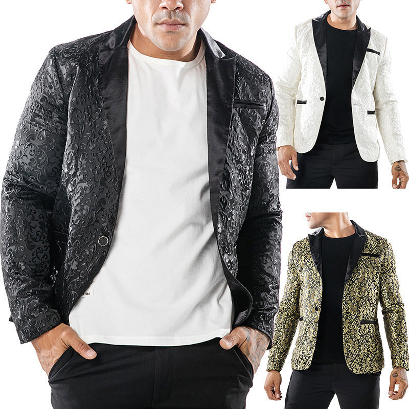 Men's luxury tuxedo blazer with floral jacquard pattern Lune London