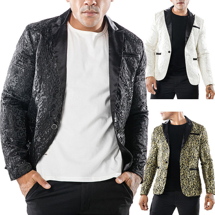 Men's luxury tuxedo blazer with floral jacquard pattern Lune London