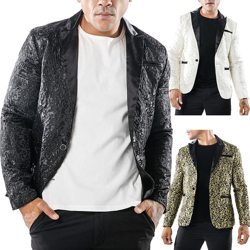 Men's luxury tuxedo blazer with floral jacquard pattern Lune London